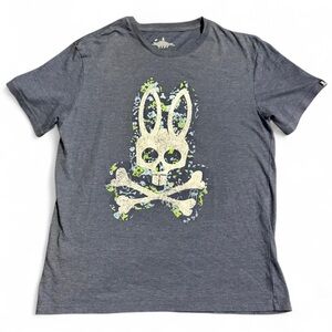 Psycho Bunny Graphic T-Shirt – Blue (Size Medium)